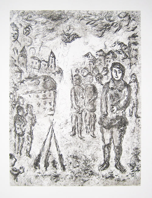 Marc Chagall Etching I from Et Sur la Terre... (1977) (Cramer 103) 1977