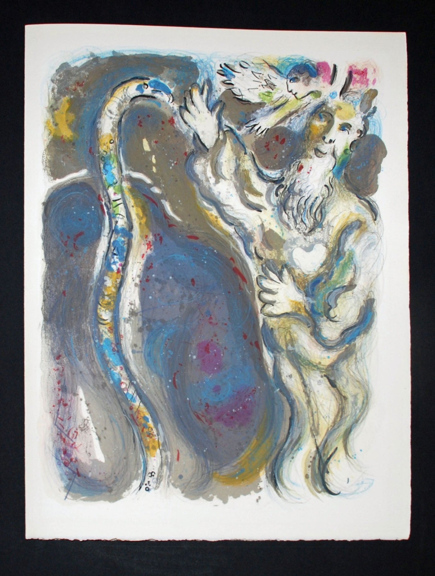 Marc Chagall God Turns Moses' Staff into a Serpent, from The Story of Exodus (Mourlot 448, Cramer no. 64) 1966
