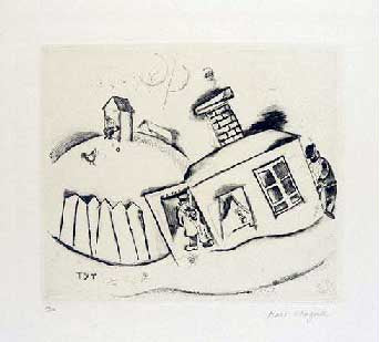 Marc Chagall House at Peskowatik, from Mein Leiben (Cramer 2) 1923