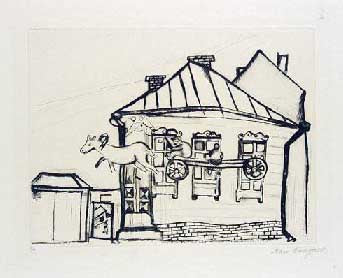 Marc Chagall House at Witebsk, from Mein Leiben (Cramer 2) 1923