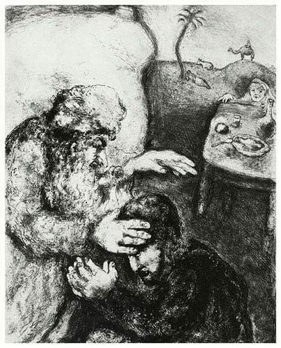 Marc Chagall Jacob Blessed by Isaac (Cramer 29) 1956