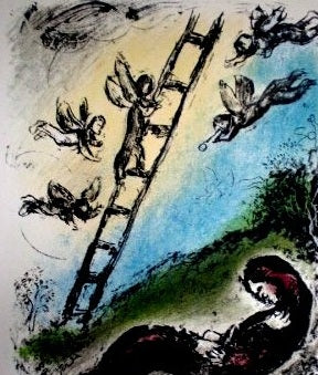 Marc Chagall Jacob and the Angels (Mourlot 966) 1980
