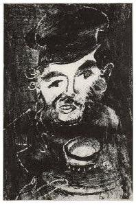 Marc Chagall L'Homme Au Samovar (Man with a Samovar) (Mourlot 4) 1922