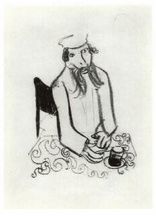 Marc Chagall L'Homme au Verre de The (Man Drinking The) (Mourlot 8) 1922