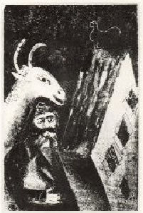 Marc Chagall (La Chèvre Dans la Nuit) Goat in the Night (Mourlot 4) 1922