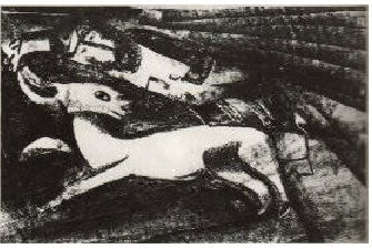 Marc Chagall Le Boucher et la Chèvre (The Butcher and the Goat) (Mourlot 2) 1922