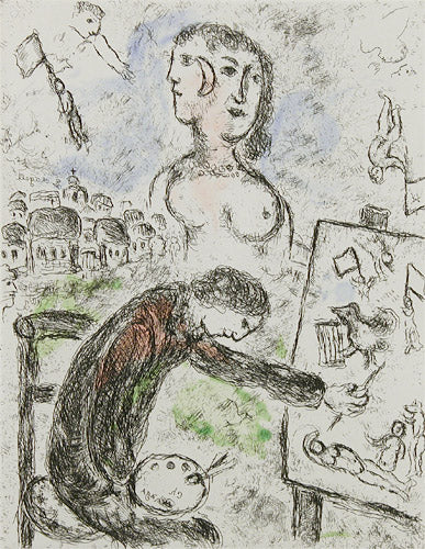 Marc Chagall Le Peintre from Songes (1981) (Cramer 112) 1981