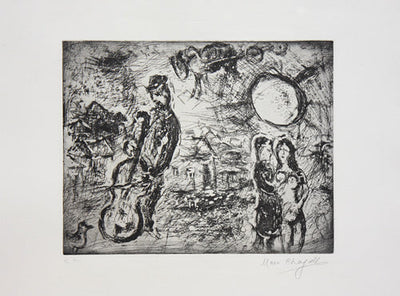 Marc Chagall Le Violoncelliste du Village (Cramer 13) 1967