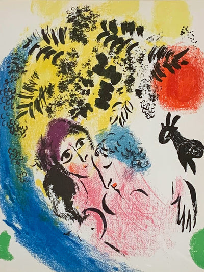 Marc Chagall Lovers With Red Sun (Cramer 43 Mourlot 285) 1960