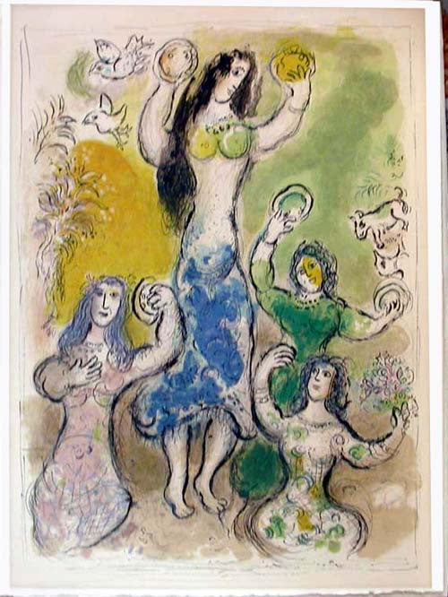 Marc Chagall Miriam Took a Timbrell, from The Story of Exodus (Mourlot 454, Cramer no. 64) 1966