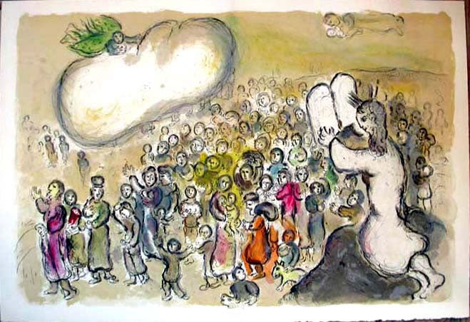 Marc Chagall Moses Beholds All the Work, from The Story of Exodus (Mourlot 467, Cramer no. 64) 1966