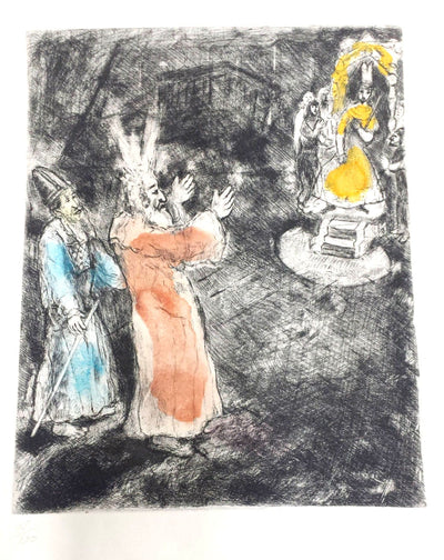 Marc Chagall Moses and Aaron Before Pharoah (Cramer 30) 1958