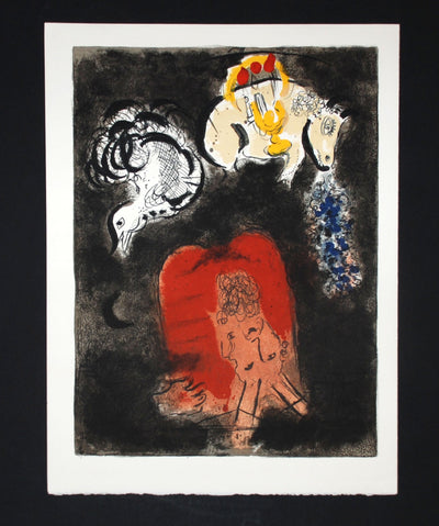 Marc Chagall Moses and the Tablets of the Law (frontispiece), from The Story of Exodus (Mourlot 444, Cramer no. 64) 1966