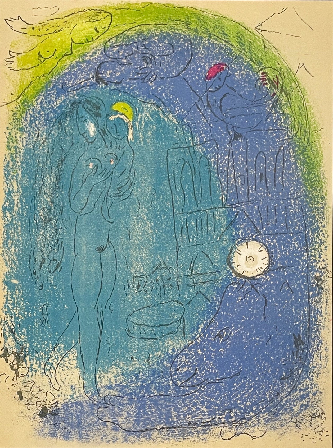 Marc Chagall Mother and Child before Notre Dame (Cramer 23, Mourlot 82) 1952