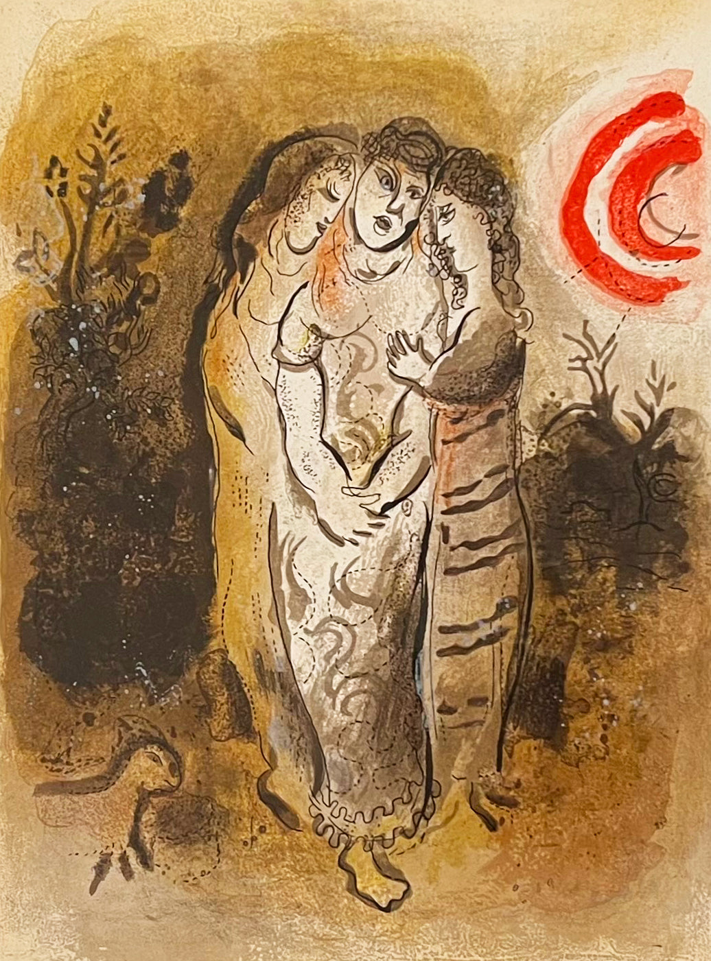 Marc Chagall Naomi and Her Daughters-in-Law (Cramer 42) 1960