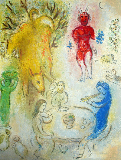 Marc Chagall Pan's Banquet, from Daphnis and Chloe (Mourlot 331, Cramer 46) 1961