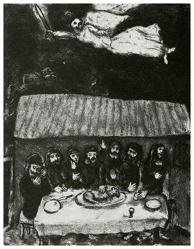 Marc Chagall Passover Meal (Cramer 29) 1956