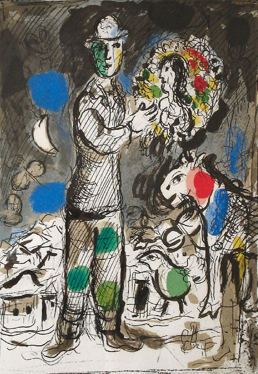 Marc Chagall Paysane Avec une Bouquet (Peasant With a Bouquet) (Mourlot 550) 1968