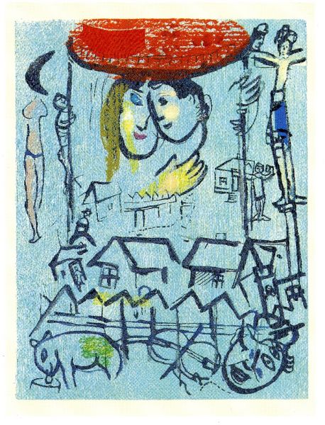 Marc Chagall Poemes Gravure XXIII (Cramer 74) 1968
