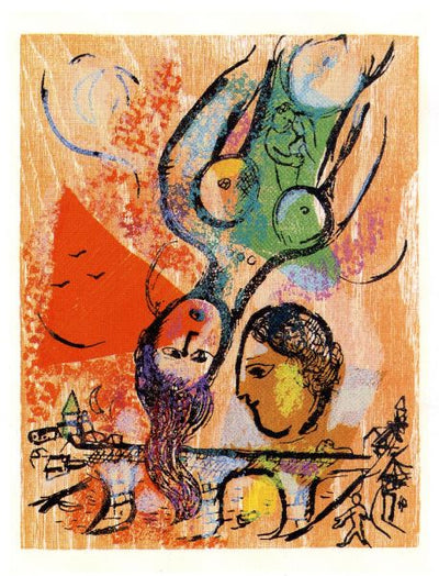 Marc Chagall Poemes Gravure XXIV (Cramer 74) 1968