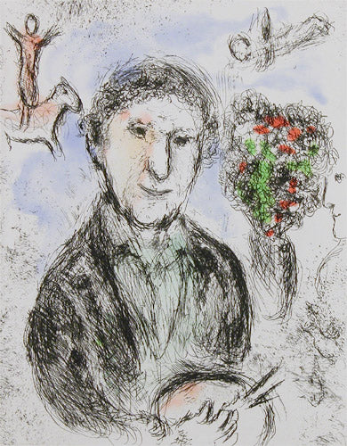 Marc Chagall Portrait au Bouquet from Songes (1981) (Cramer 112) 1981