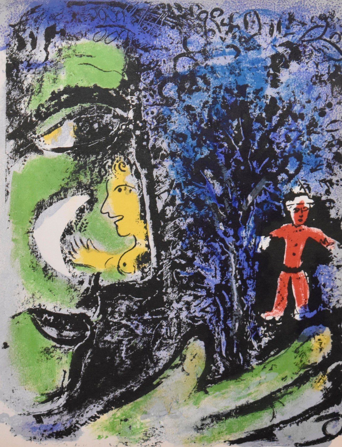 Marc Chagall Profile and Red Child (Cramer 43 Mourlot 284) 1960