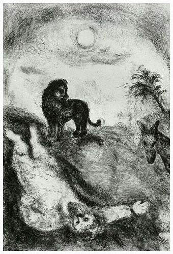 Marc Chagall Prophet Killed by a Lion (Cramer 29) 1956