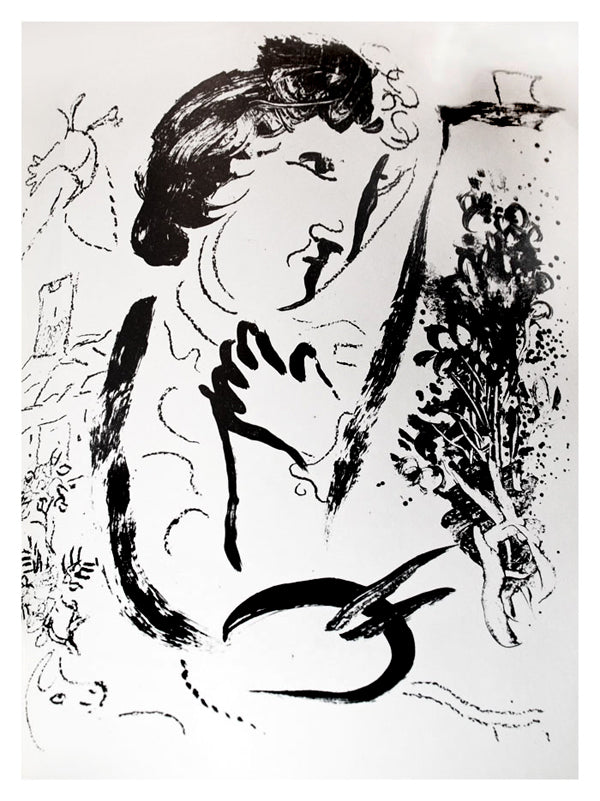 Marc Chagall Self-Portrait (Cramer 56 Mourlot 402) 1963