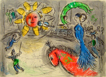 Marc Chagall Sun with Red Horse (Cramer 110 Mourlot 945) 1979