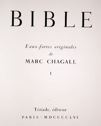 Marc Chagall The Bible Etchings Title Page (Cramer 29) 1956