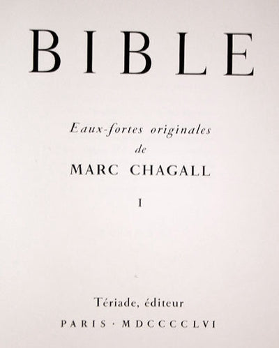 Marc Chagall The Bible Etchings Title Page (Cramer 29) 1956