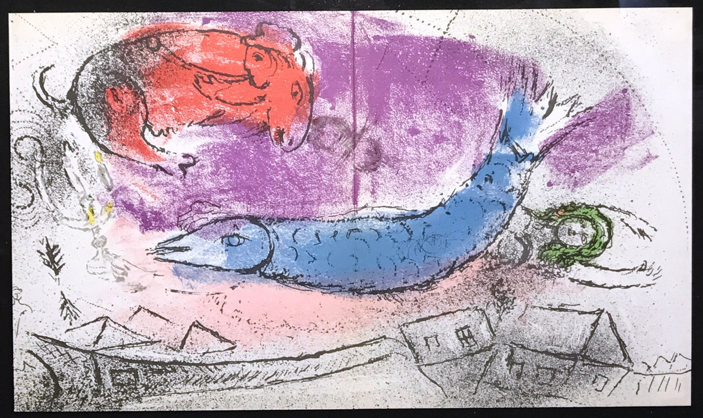 Chagall Fish Marc Chagall The Blue Fish (Cramer 34) 1957 – Georgetown Frame Shoppe