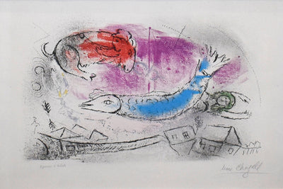 Marc Chagall The Blue Fish (Mourlot 198) 1957
