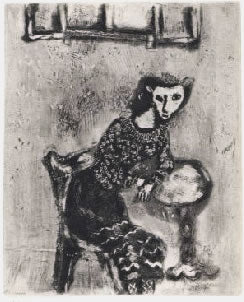 Marc Chagall The Cat Metamorphoses to a Woman, from Les Fables de la Fontaine, Volume I 1952