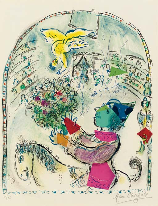 Marc Chagall The Circus with the Angel (Mourlot 543) 1968