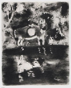 Marc Chagall The Donkey Laden with Sponges and the Donkey Laden with Salt, from Les Fables de la Fontaine, Volume I 1952