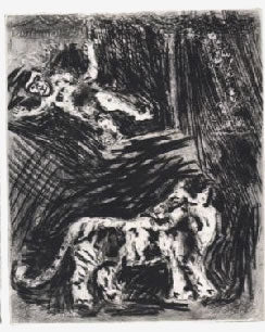 Marc Chagall The Monkeys and the Leopard, from Les Fables de la Fontaine, Volume II 1952