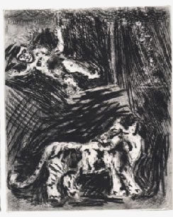 Marc Chagall The Monkeys and the Leopard, from Les Fables de la ...