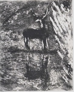Marc Chagall The Stag Sees Itself in the Water, from Les Fables de la Fontaine, Volume II 1952
