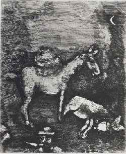 Marc Chagall The Two Mules, from Les Fables de la Fontaine, Volume II 1952