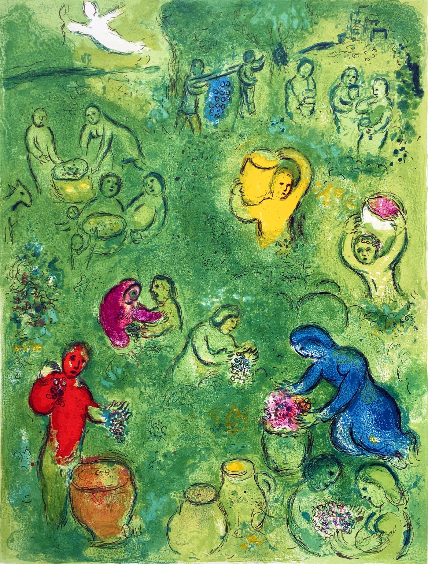 Marc Chagall The Wine Harvest, from Daphnis and Chloe (Mourlot 322, Cramer 46) 1961
