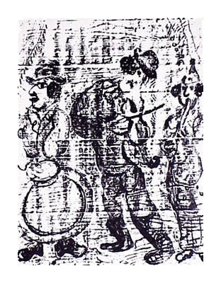 Marc Chagall Wandering Musicians (Cramer 56 Mourlot 396) 1963