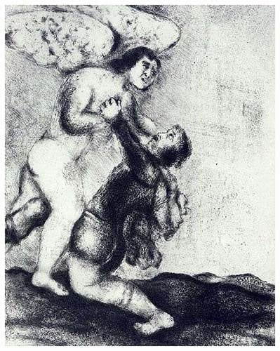 Marc Chagall Wrestling with the Angel (Cramer 29) 1956