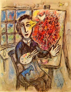 Marc Chagall (after) e Peintre-Oiseau 1977