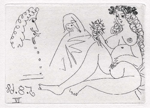 Pablo Picasso Femme Blonde a la Fleur, Celestine et 'Mousquetaire' (Cramer 149; Published By Fequet et Baudier, Paris) 1971