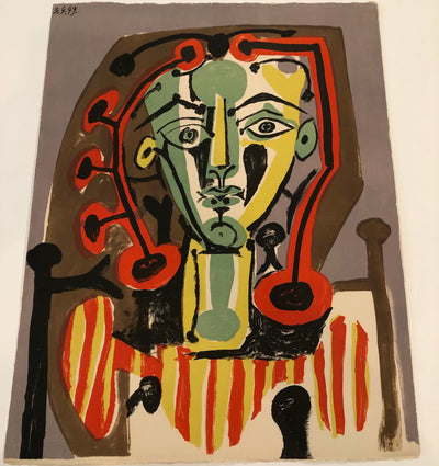 Pablo Picasso Figure with Striped Bodice / Figure au corsage rayé (Mourlot 179, Bloch 604) 1949
