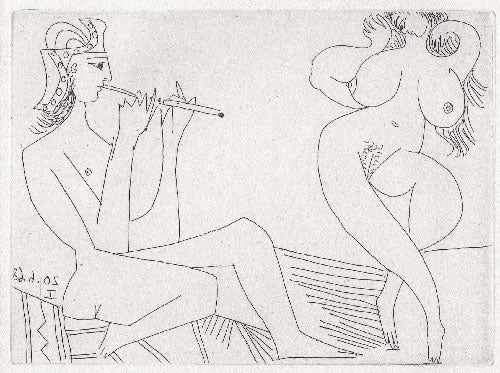 Pablo Picasso Flutiste Grec et Danseuse (Cramer 149; Published By Fequet et Baudier, Paris) 1971