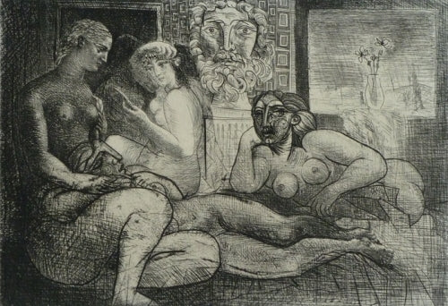 Pablo Picasso Four Nude Women and a Sculpted Head (Bloch 219) 1934