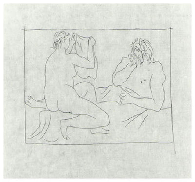 Pablo Picasso Homme et Femme Nue Tenant un Linge (Cramer 19) 1931