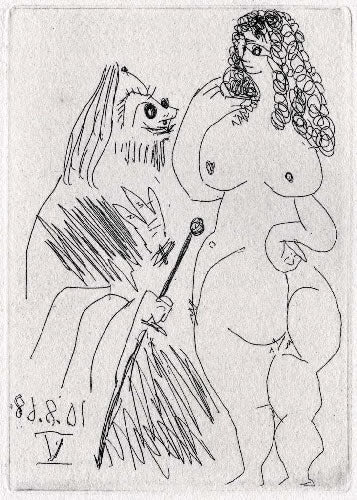 Pablo Picasso Jeune Prostituee et Vieillard aux Yeux Exorbites (Cramer 149; Published By Fequet et Baudier, Paris) 1971